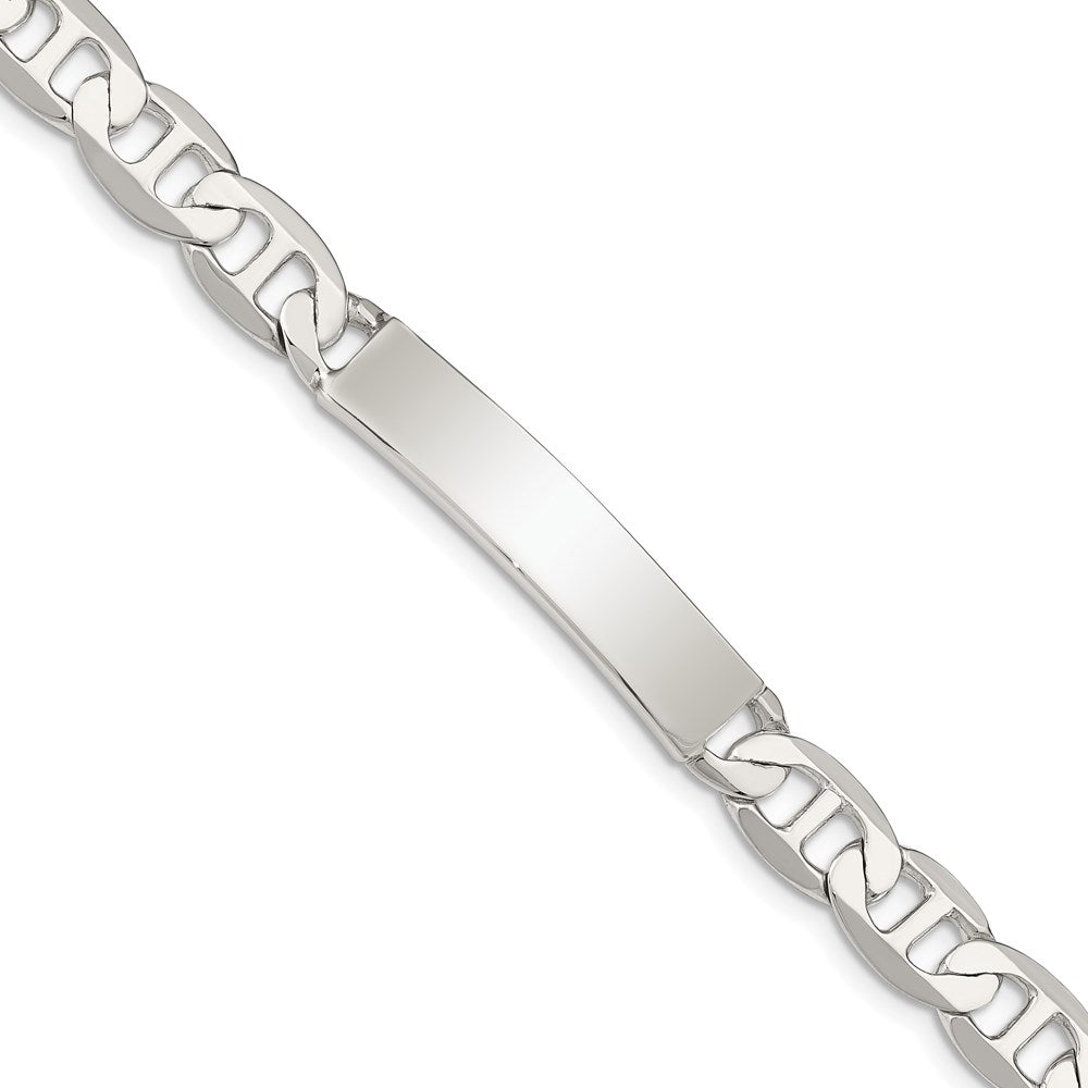 Sterling Silver 7inch Polished Engraveable Anchor Link ID Bracelet QID142-7