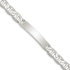 Sterling Silver 7inch Polished Engraveable Anchor Link ID Bracelet QID142-7