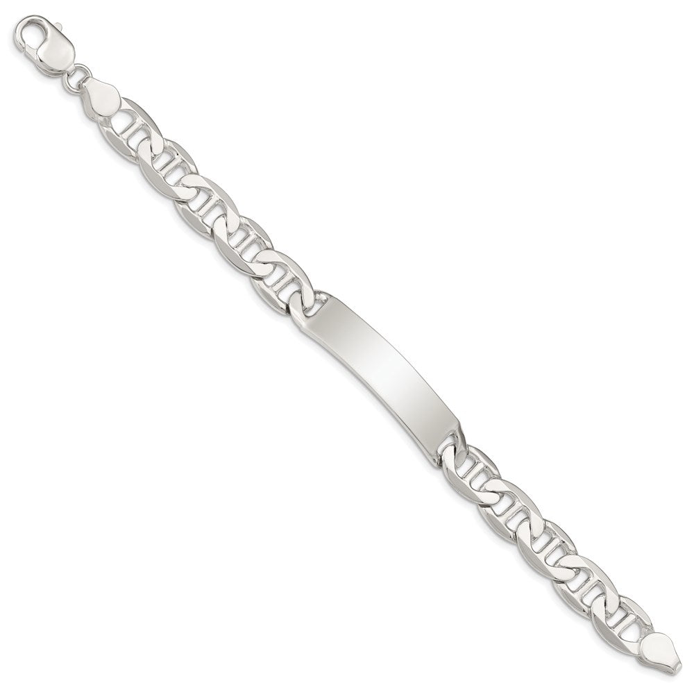 Sterling Silver 8.5inch Polished Engraveable Anchor Link ID Bracelet QID143-7.5