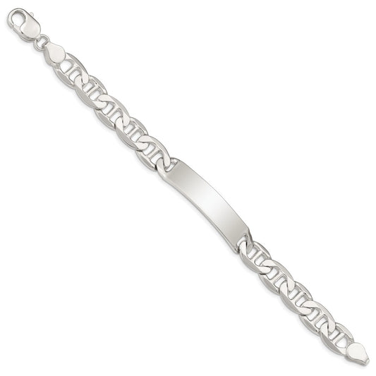 Sterling Silver 8.5inch Polished Engraveable Anchor Link ID Bracelet QID143-7.5