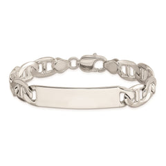 Sterling Silver 8.5inch Polished Engraveable Anchor Link ID Bracelet QID143-7.5