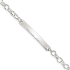 Sterling Silver Small Oval Rolo Link ID Bracelet QID147-7.5