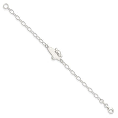 Sterling Silver Polished Angel Baby Engraveable ID Bracelet QID175-6