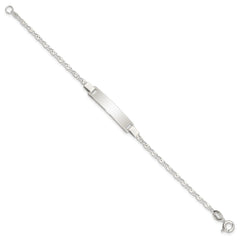 Sterling Silver Polished Engraveable Children's ID Bracelet QID176-6