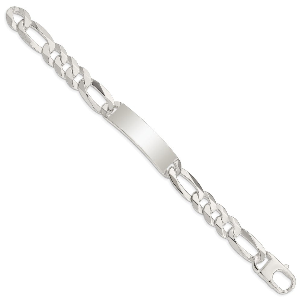 Sterling Silver Figaro Link ID Bracelet QID191-8.5