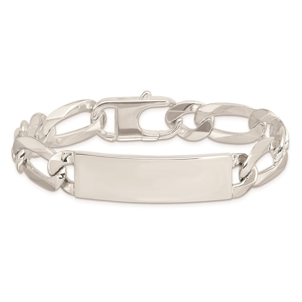 Sterling Silver Figaro Link ID Bracelet QID191-8.5