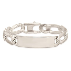 Sterling Silver Figaro Link ID Bracelet QID191-8.5