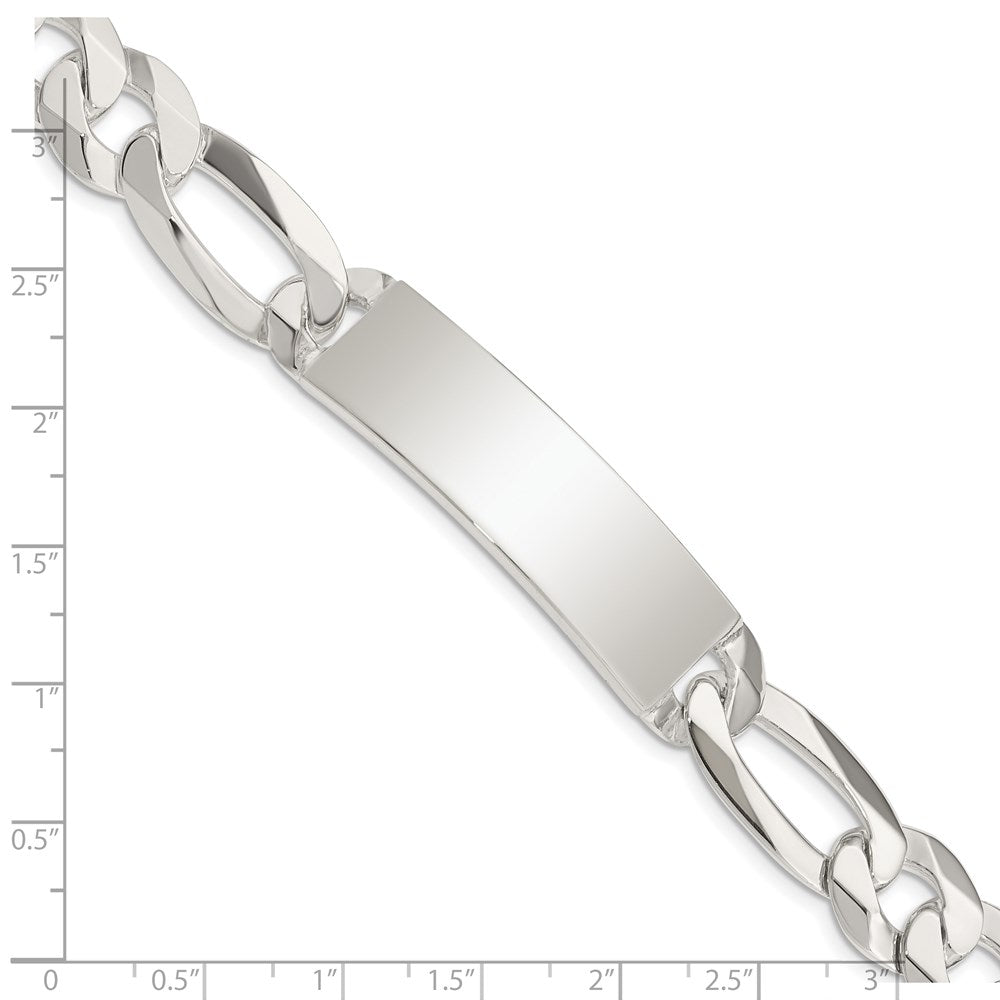 Sterling Silver Figaro Link ID Bracelet QID191-8.5