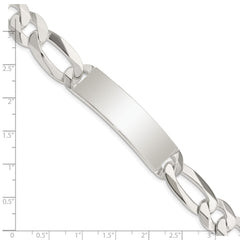 Sterling Silver Figaro Link ID Bracelet QID191-8.5