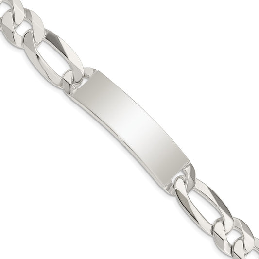 Sterling Silver Figaro Link ID Bracelet QID191-8.5