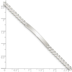 Sterling Silver Curb Link ID Bracelet QID195-7.5