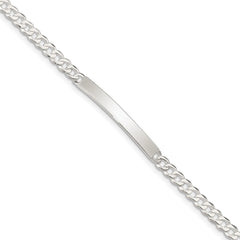 Sterling Silver Curb Link ID Bracelet QID195-7.5