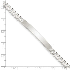 Sterling Silver Curb Link ID Bracelet QID196-7.5