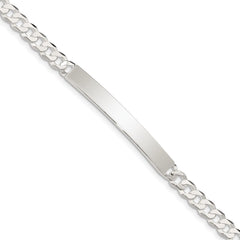Sterling Silver Curb Link ID Bracelet QID196-7.5
