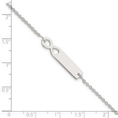 Sterling Silver Polished Infinity ID 7in Bracelet QID227-7