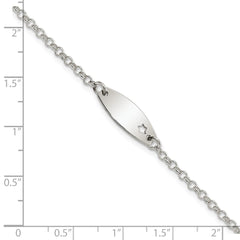 Sterling Silver Childrens Polished ID with Star Bracelet QID230-5.5