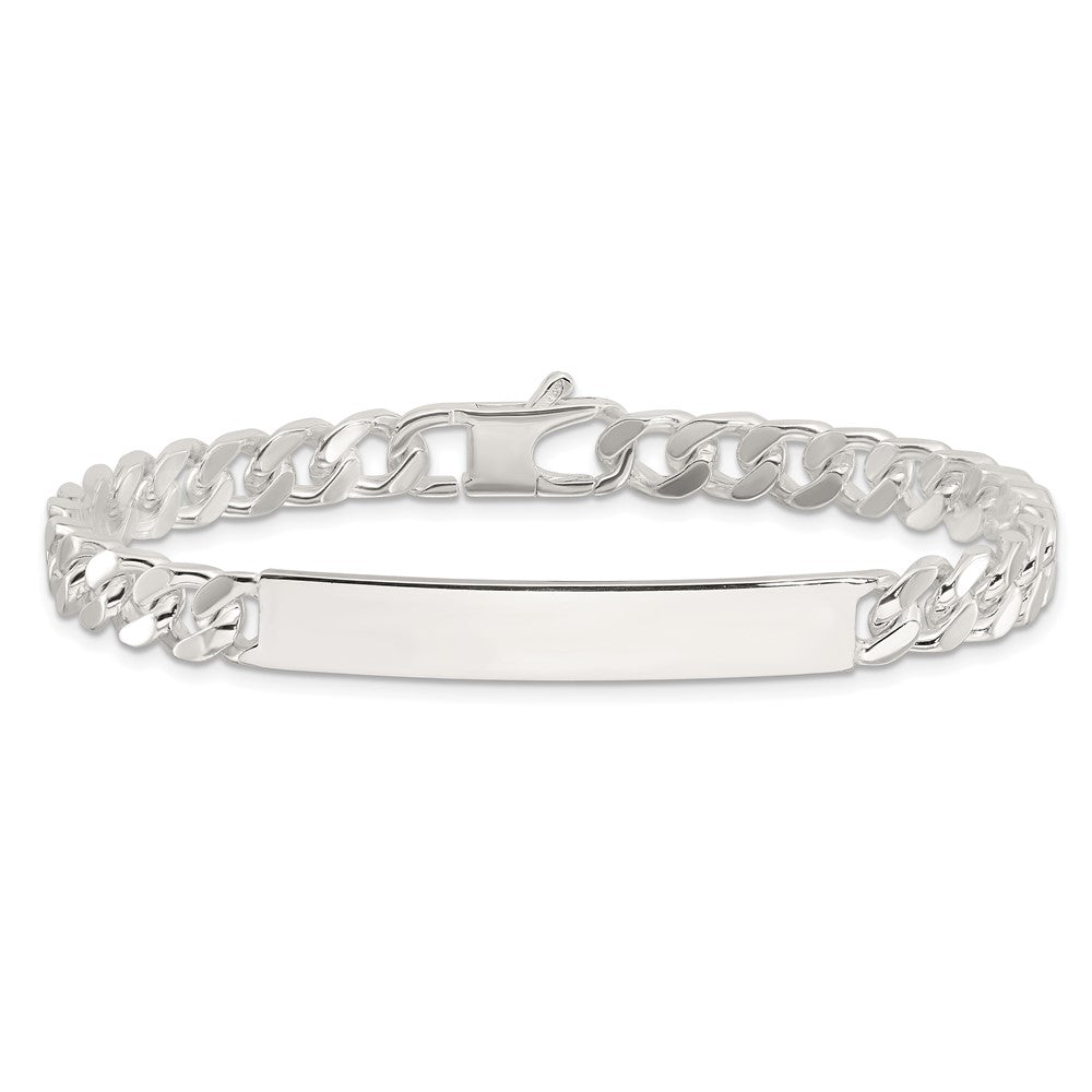 Sterling Silver 8in Curb ID Bracelet QID241-8