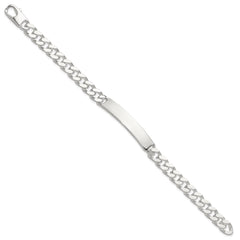 Sterling Silver 8in Curb ID Bracelet QID242-8
