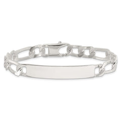 Sterling Silver 8in Figaro ID Bracelet QID244-8
