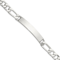 Sterling Silver 8in Figaro ID Bracelet QID244-8