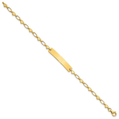 Sterling Silver Gold-tone 6.5 inch Hearts Children's ID Bracelet QID246GP-6.5