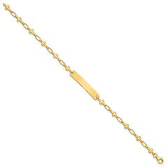 Sterling Silver Gold-tone 7.5 inch Cross ID Bracelet QID247GP-7.5