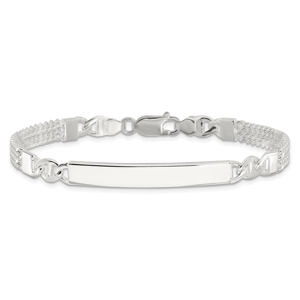 Sterling Silver Double Strand Curb Link 8in ID Bracelet QID249-8