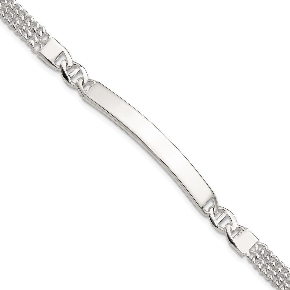 Sterling Silver Double Strand Curb Link 8in ID Bracelet QID249-8