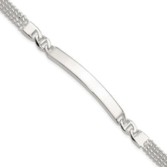 Sterling Silver Double Strand Curb Link 8in ID Bracelet QID249-8