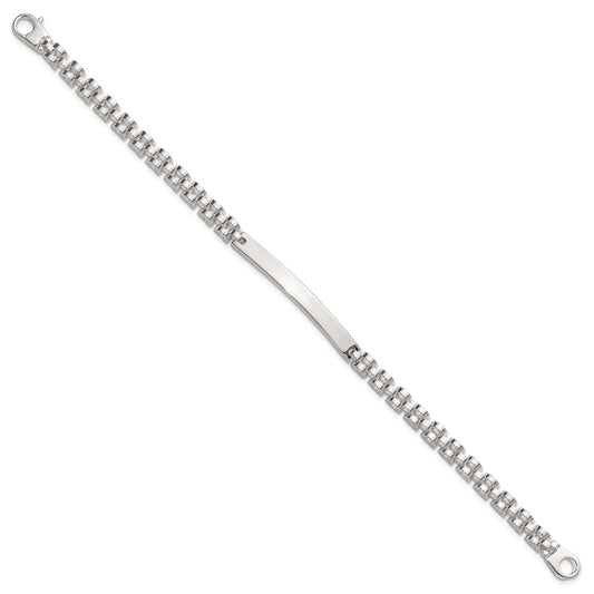 Sterling Silver Polished 4.7mm Fancy Link 8 inch Mens ID Bracelet QID260-8