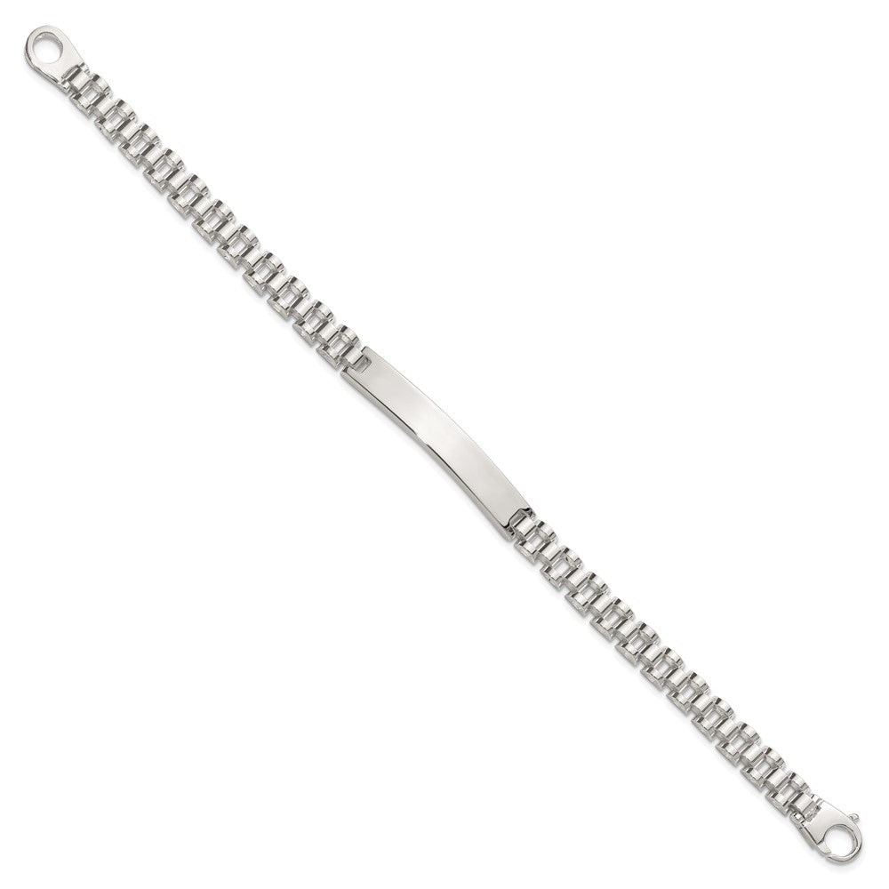 Sterling Silver Polished 6.6mm Fancy Link 8 inch Mens ID Bracelet QID261-8