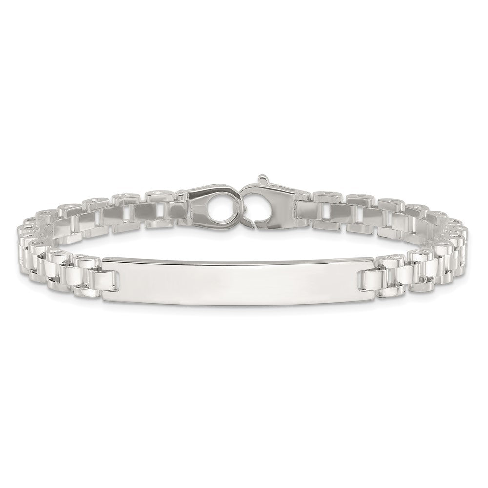 Sterling Silver Polished 6.6mm Fancy Link 8 inch Mens ID Bracelet QID261-8
