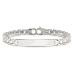 Sterling Silver Polished 6.6mm Fancy Link 8 inch Mens ID Bracelet QID261-8