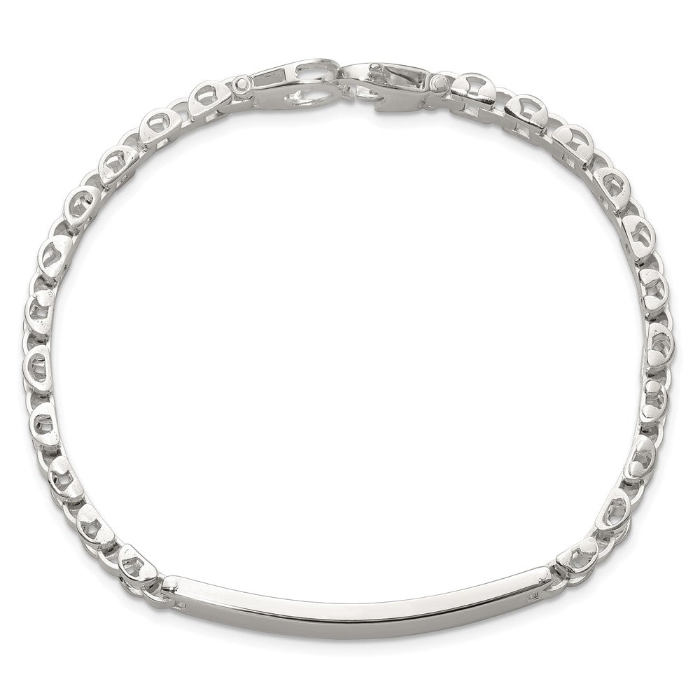 Sterling Silver Polished 6.6mm Fancy Link 8 inch Mens ID Bracelet QID261-8
