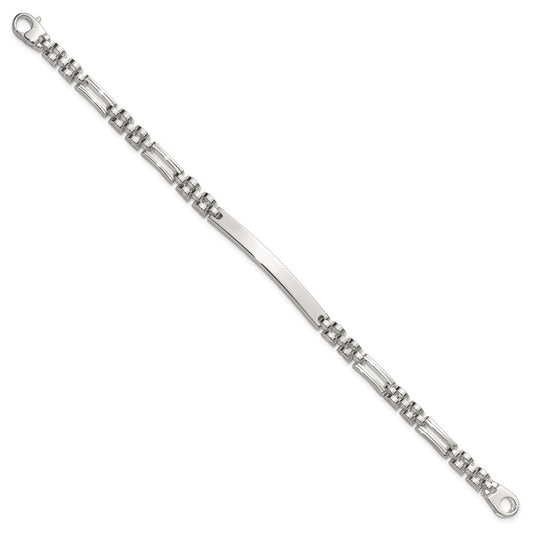 Sterling Silver Polished 4.7mm Fancy Link 7.5 inch ID Bracelet QID262-7.5