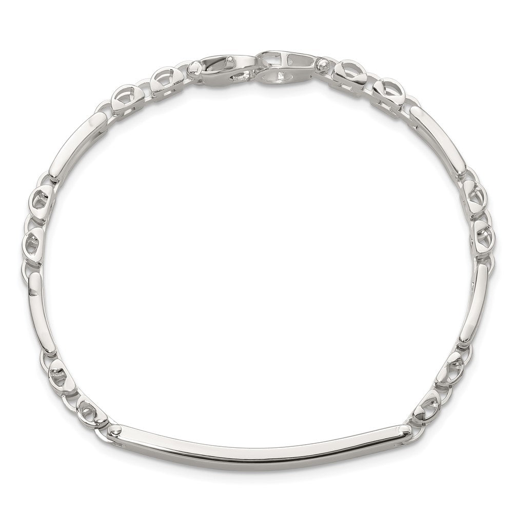 Sterling Silver Polished 4.7mm Fancy Link 7.5 inch ID Bracelet QID262-7.5