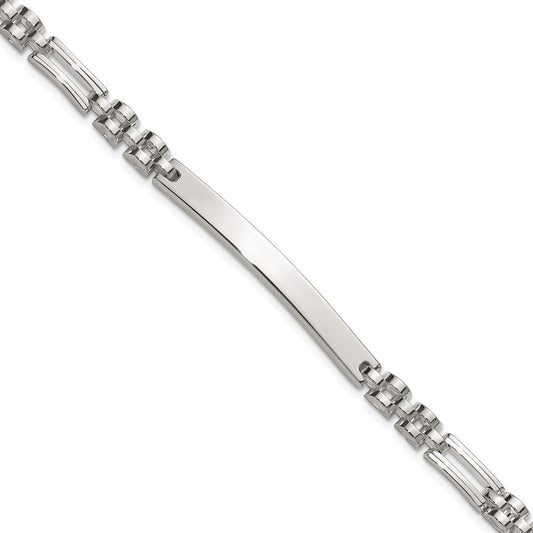 Sterling Silver Polished 4.7mm Fancy Link 7.5 inch ID Bracelet QID262-7.5
