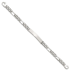 Sterling Silver Polished 6.5mm Fancy Link 7.75 inch ID Bracelet QID263-7.75