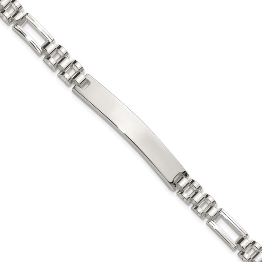 Sterling Silver Polished 6.5mm Fancy Link 7.75 inch ID Bracelet QID263-7.75