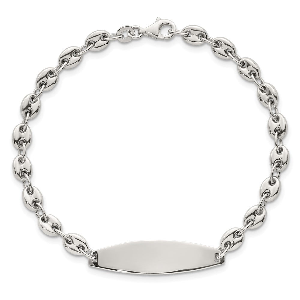 Sterling Silver Polished 5.0mm Mariner/Anchor Link 7.5 Inch ID Bracelet QID265-7.5