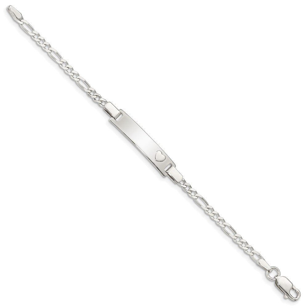 Sterling Silver Baby ID with Heart Bracelet QID41-5.5
