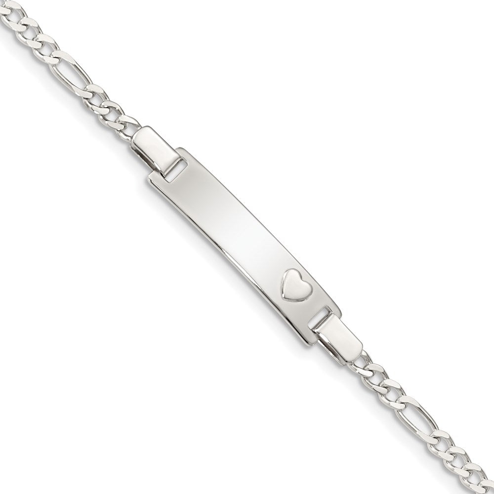 Sterling Silver Baby ID with Heart Bracelet QID41-5.5