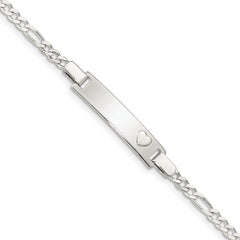 Sterling Silver Baby ID with Heart Bracelet QID41-5.5