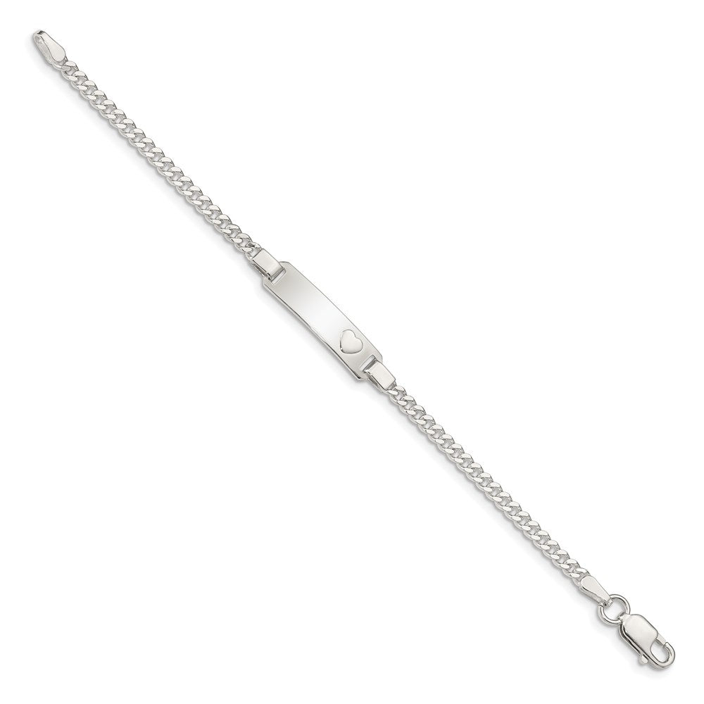 Sterling Silver Baby ID with Heart Bracelet QID47-5.5
