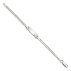 Sterling Silver Baby ID with Heart Bracelet QID47-5.5