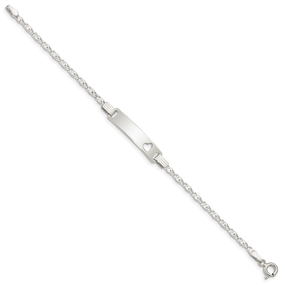 Sterling Silver Baby ID with Cut-out Heart Bracelet QID51