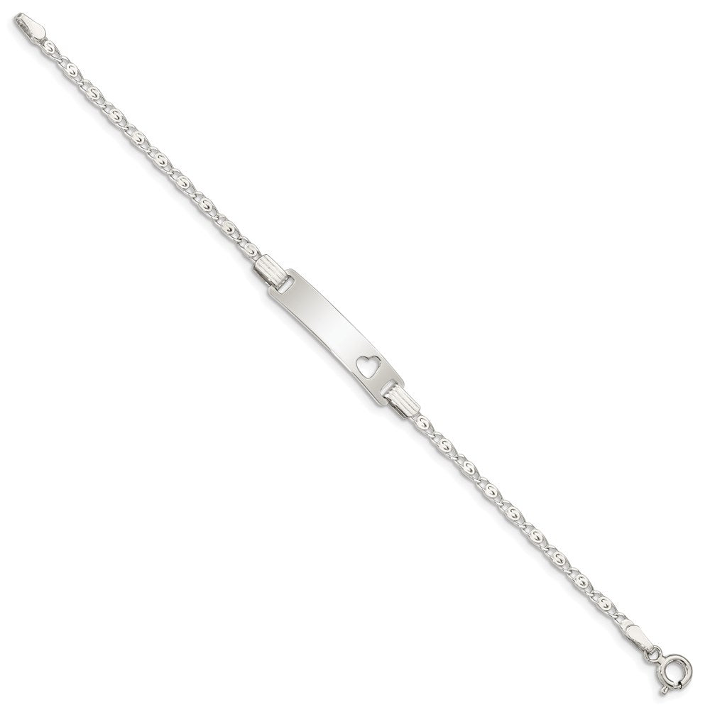 Sterling Silver Baby ID with Cut-out Heart Bracelet QID51-6