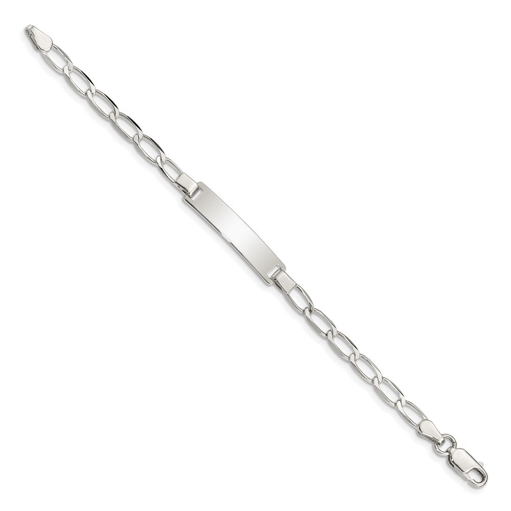 Sterling Silver 6inch Polished Engraveable Childrens ID Bracelet QID56-5.5