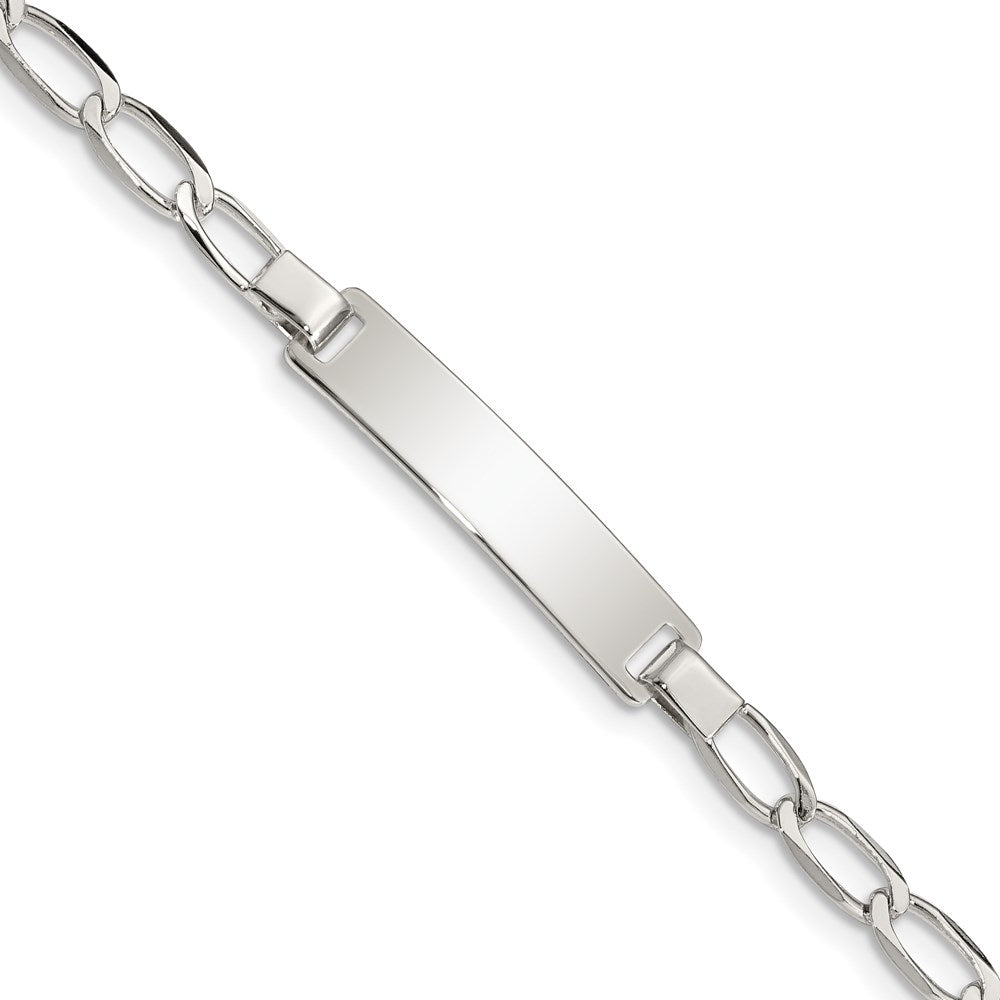 Sterling Silver Polished Engraveable Childrens ID Bracelet QID56-5.5