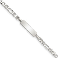 Sterling Silver Childrens ID Anchor 5in Plus 1in EXT Link Bracelet QID58-6